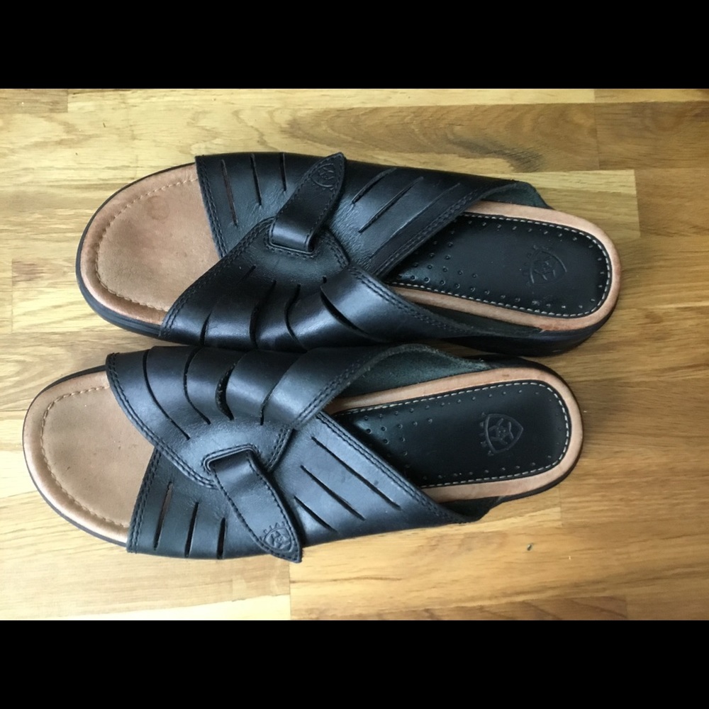 Ariat Black Leather Mule Clog Sandals